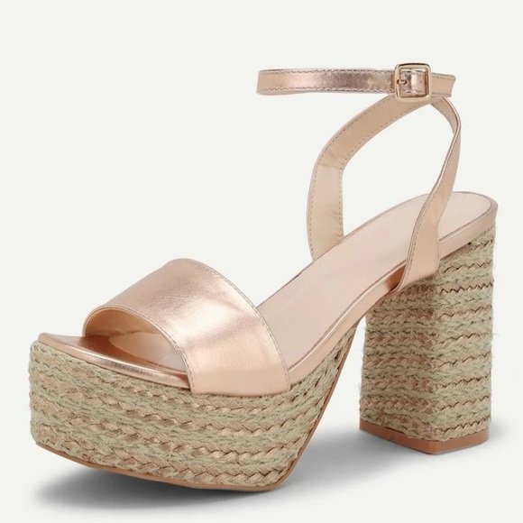 Brand New Gold And Nude Espadrilles Size 41
